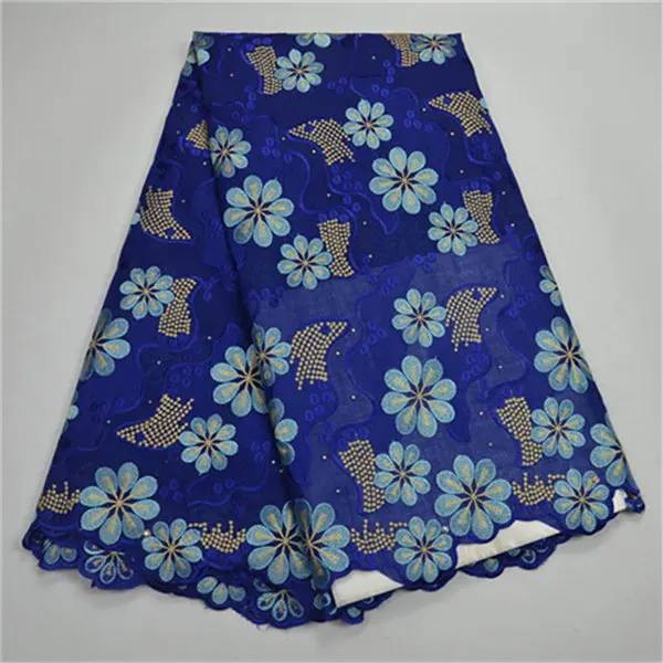 

Newest Soft Swiss Voile Lace In Switzerland Latest Embroidered African Nigerian Dry Lace Fabric With Rhinestones for women -30