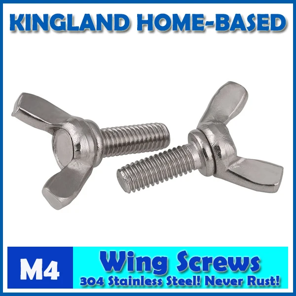 10 Pcs M4 DIN316 Wing Screws Bolt Metric 304 Stainless Steel Wing