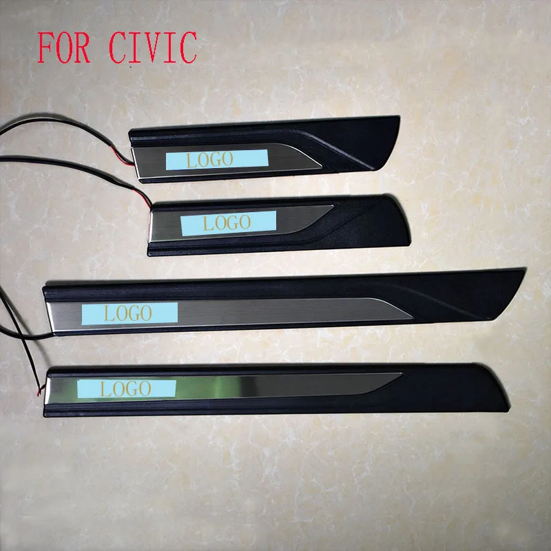  Car Styling FIT for HONDA CIVIC 2016 2017 LED Door Sill Scuff Pedal Door Step light Welcome Pedal A - 32965083929