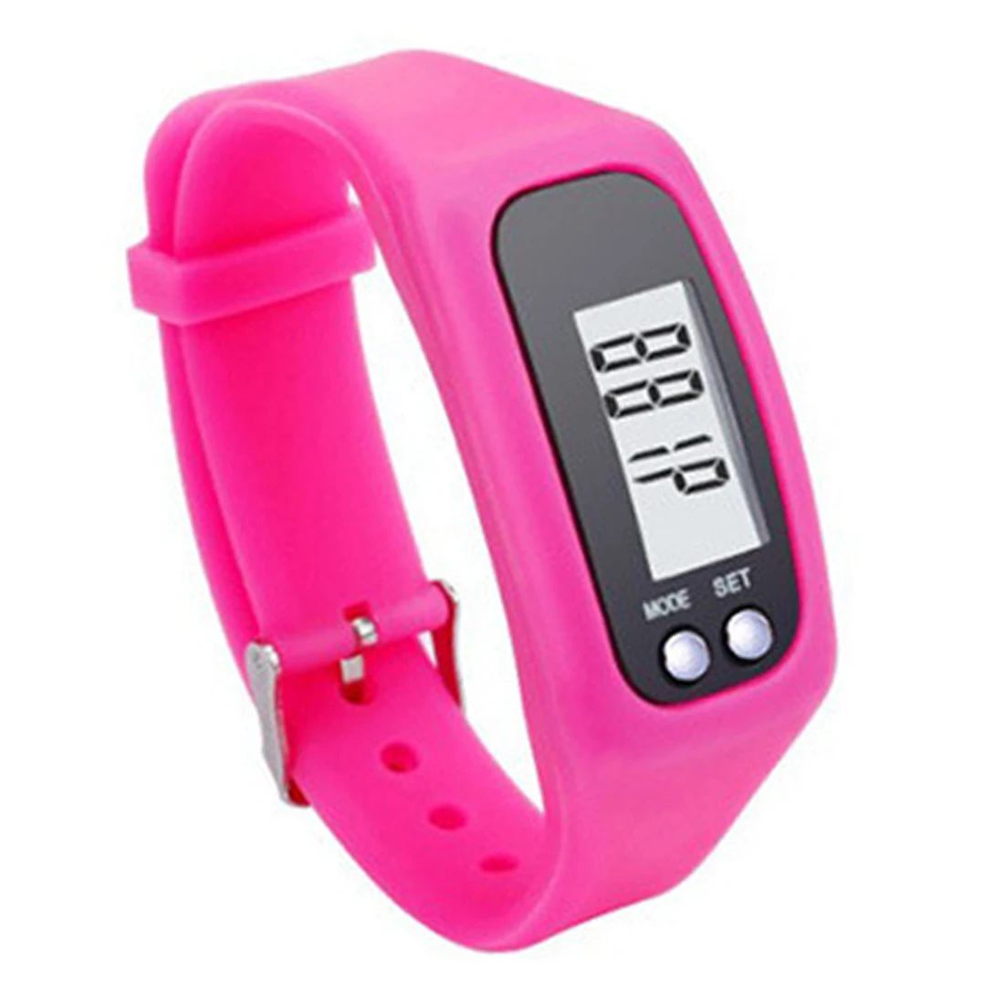 Высококачественные многофункциональные цифровые фитнес-часы с аккумулятором и длительным сроком службы с ЖК-дисплеем, шагомером, шаговым шагом и счетчиком калорий - Цвет: Rose Red