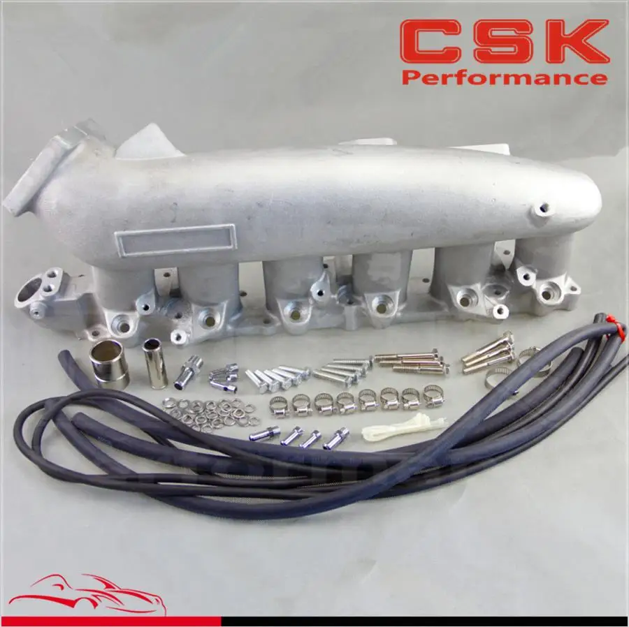 

Cast Alloy Intake Manifold Plenum + Black Fuel Rail for R33 R34 RB25DET BLACK