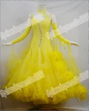 Ballroom Waltz Tango Ballroom Dance Dress, Smooth Ballroom Dress,Standard Ballroom Dress Girls B-0630 YELLOW COLOR