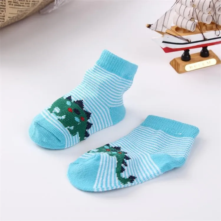 Носки для новорожденных; хлопковые дизайнерские Короткие Носки с рисунком для малышей; носки с изображением животных для маленьких мальчиков и девочек; милые носки - Цвет: A