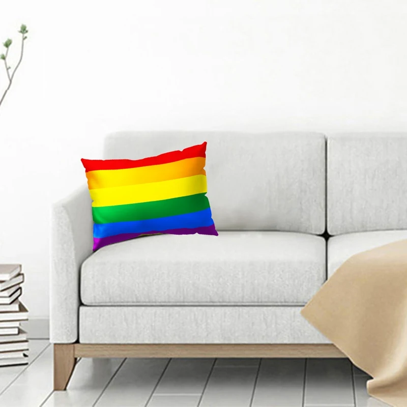 Большой рваные Бумага Радуга подкладка-Флаг Обложка гей двойными бортами Бросок Наволочка домашнее украшение для дивана подарок