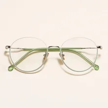 Ретро личности очки-половинки в оправе металлический сплав очки оправы для женщин круглые оптические очки по рецепту