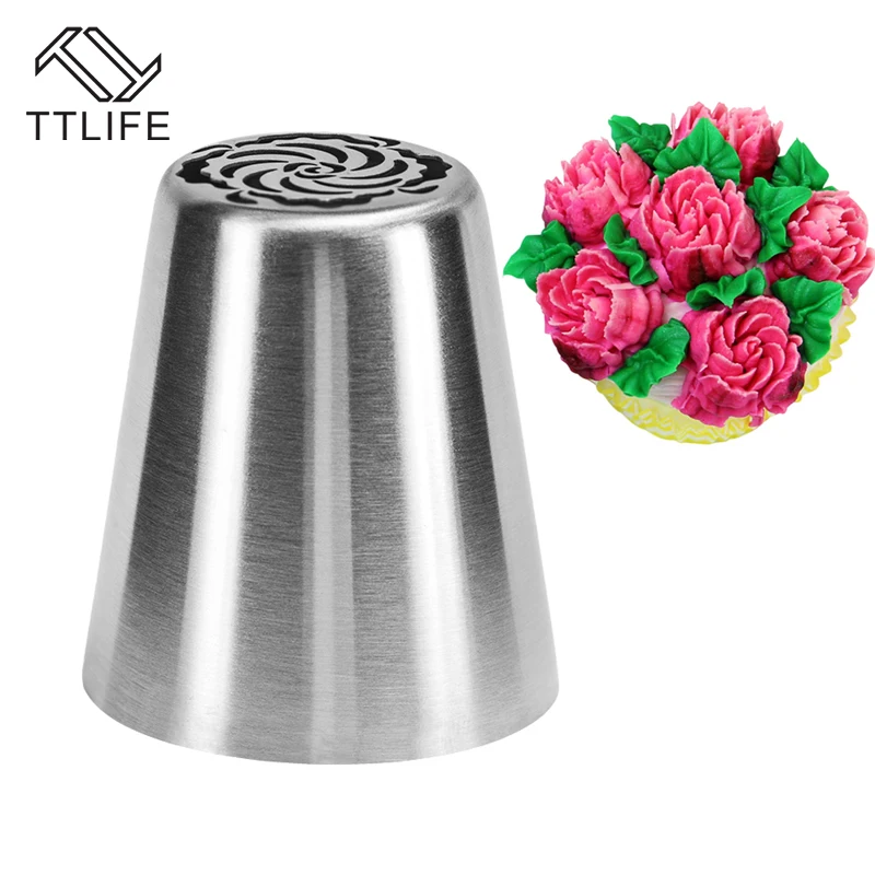 

TTLIFE DIY Cake Decorating Nozzles Stainless Steel Icing Piping Nozzle Flower Cookie Chocolate Mold Baking Tools