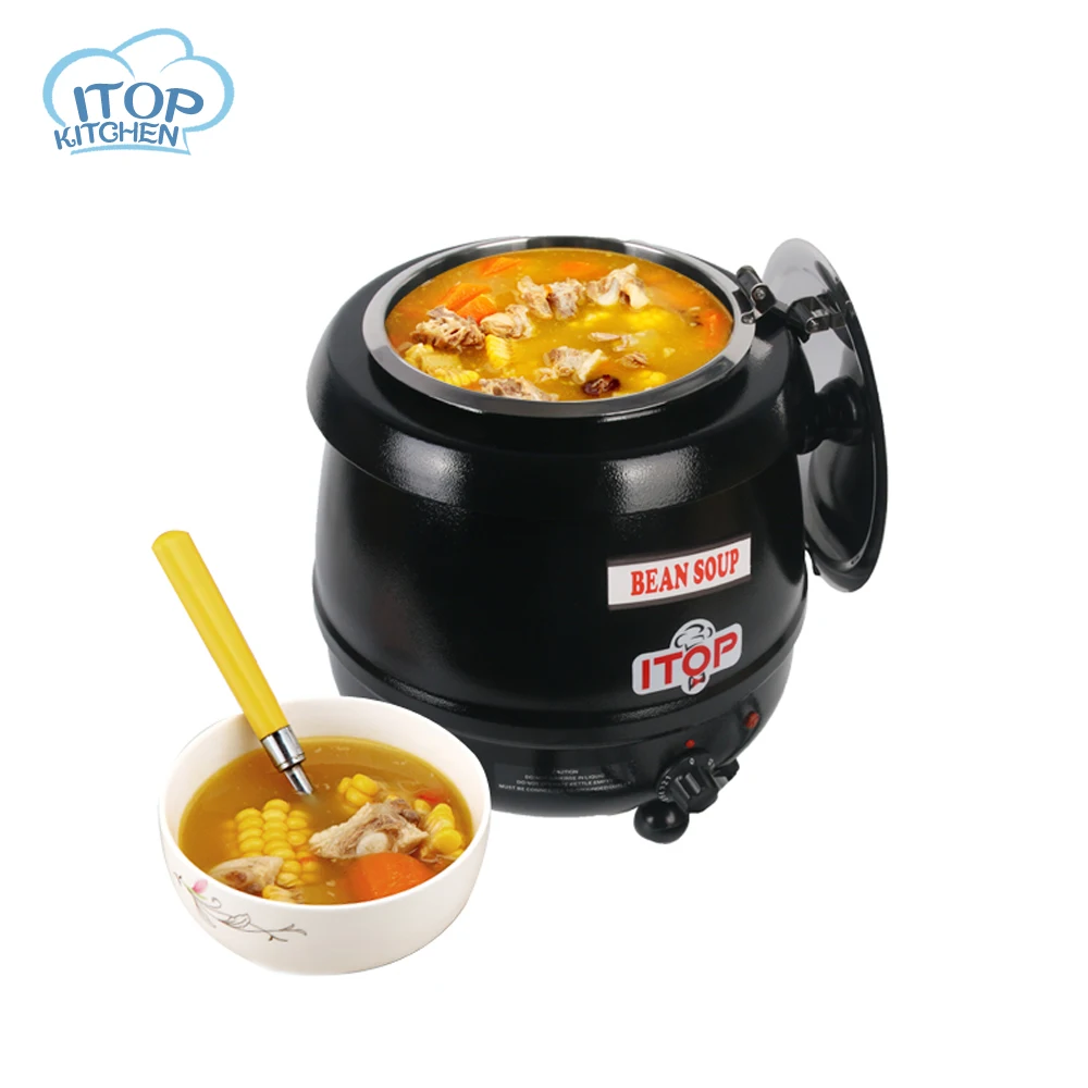 

ITOP 10L Cafeteria Soup Kettle Soup Warmer Suitable for Hot Drink Shop/Coffee House Wet Heat Boiler 110V 220V