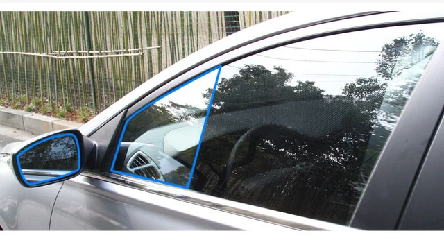 2 stücke DIY Auto Sonne Shades Film Sonnenschutz Fenster Abdeckung Schwarz  PVC Sonnenschirm Seite Fenster Schild mit Kleine Löcher - AliExpress