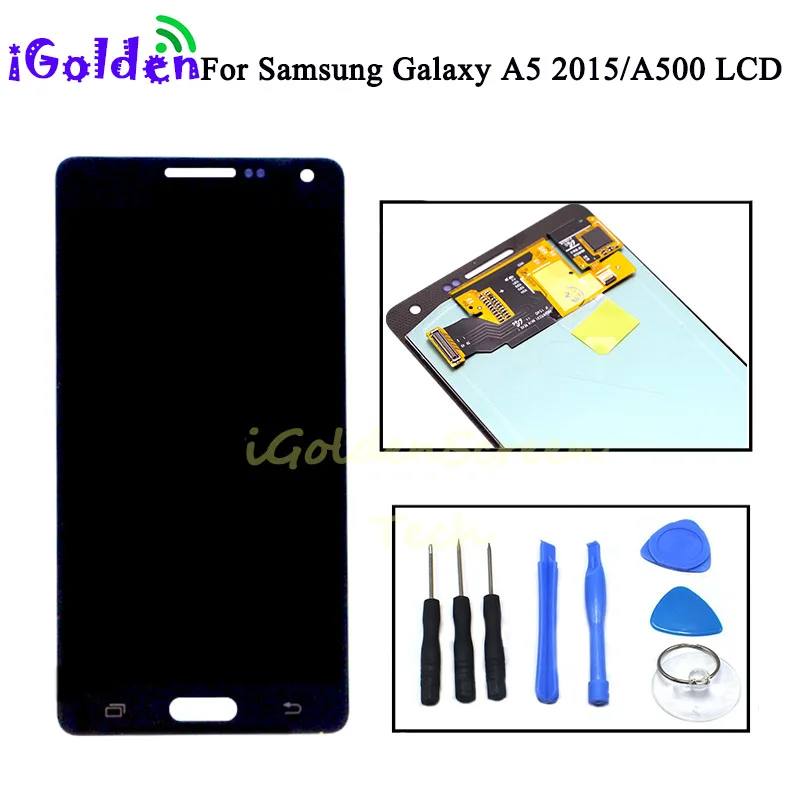 Для SAMSUNG GALAXY A5 2015 A500 A500F A500M A500FU ЖК-дисплей кодирующий преобразователь сенсорного