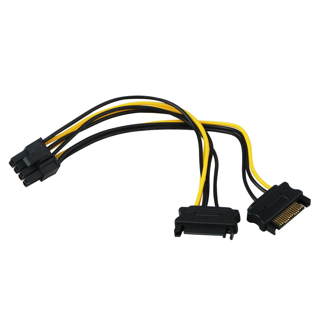 2 шт. двойной 15Pin SATA мужчин и PCIe 8Pin (6 + 2) мужской видео карты Splitter адаптер Питание кабельные разъемы