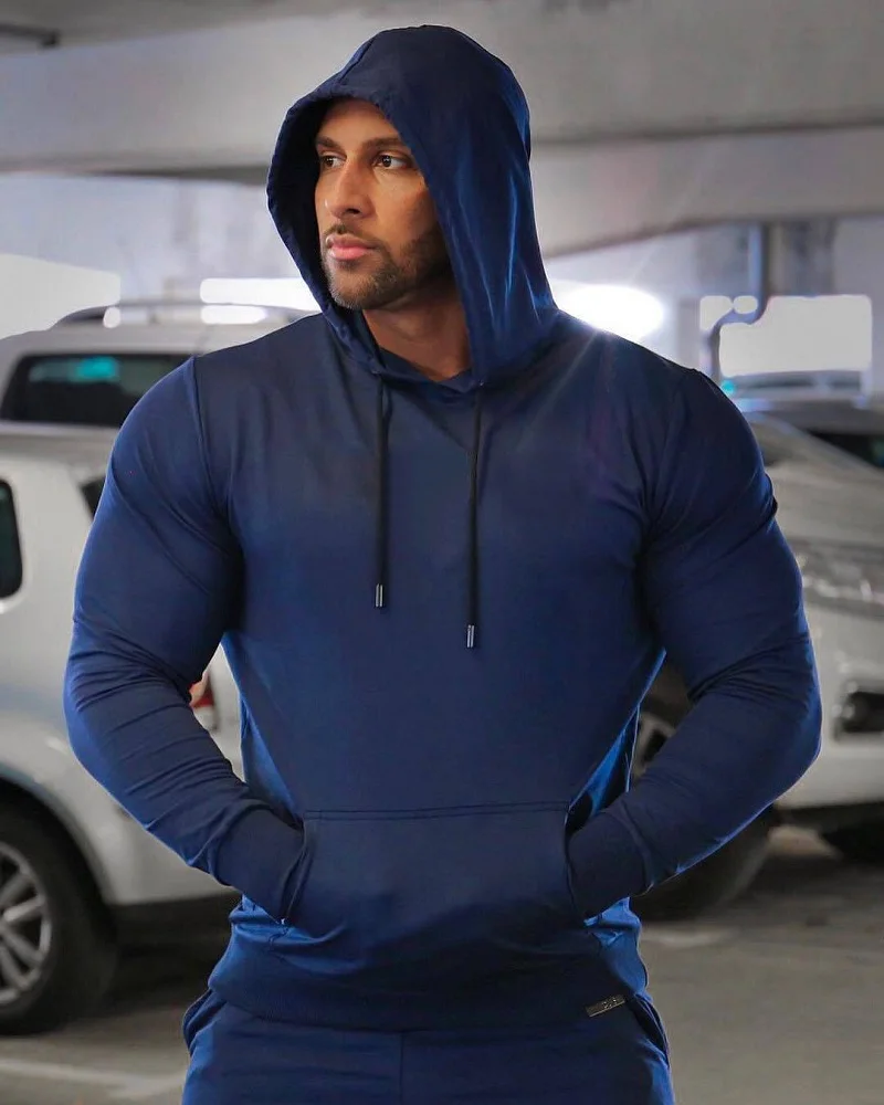 New Running Jacket Men Fitness Sports Coat Hooded Tight Hoodies Joggers outdoor Jogging Sportswear Mens Sport Sweatshirts