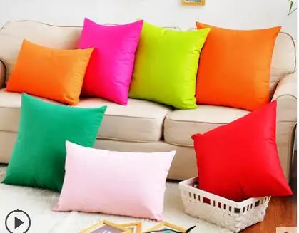 Cotton solid color sofa hug pillowcase Living room Bed cushion cover Office customization | Дом и сад