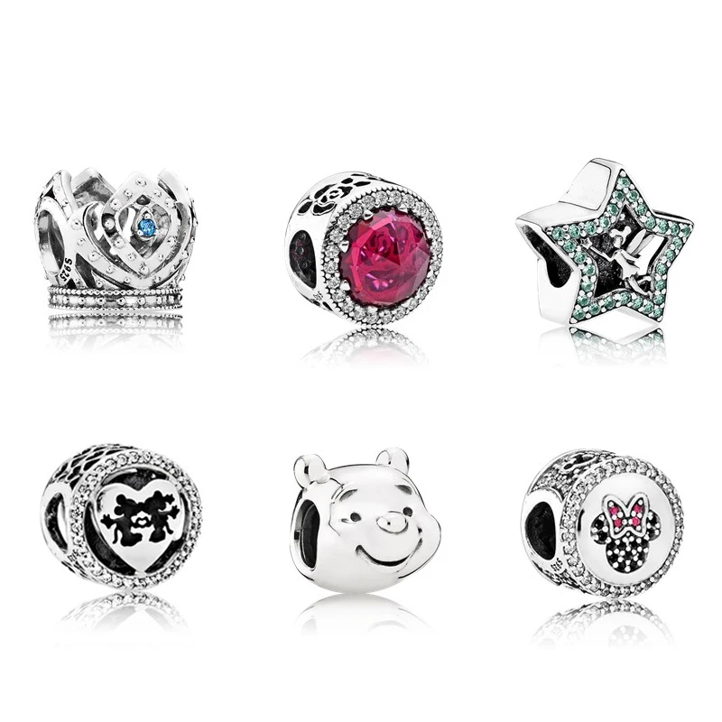 

2019 NEW 100% 925 Sterling Silver Charm Piercing Heart Hollow Crystal Fit European Women DIY Bracelet Beads Factory Wholesale