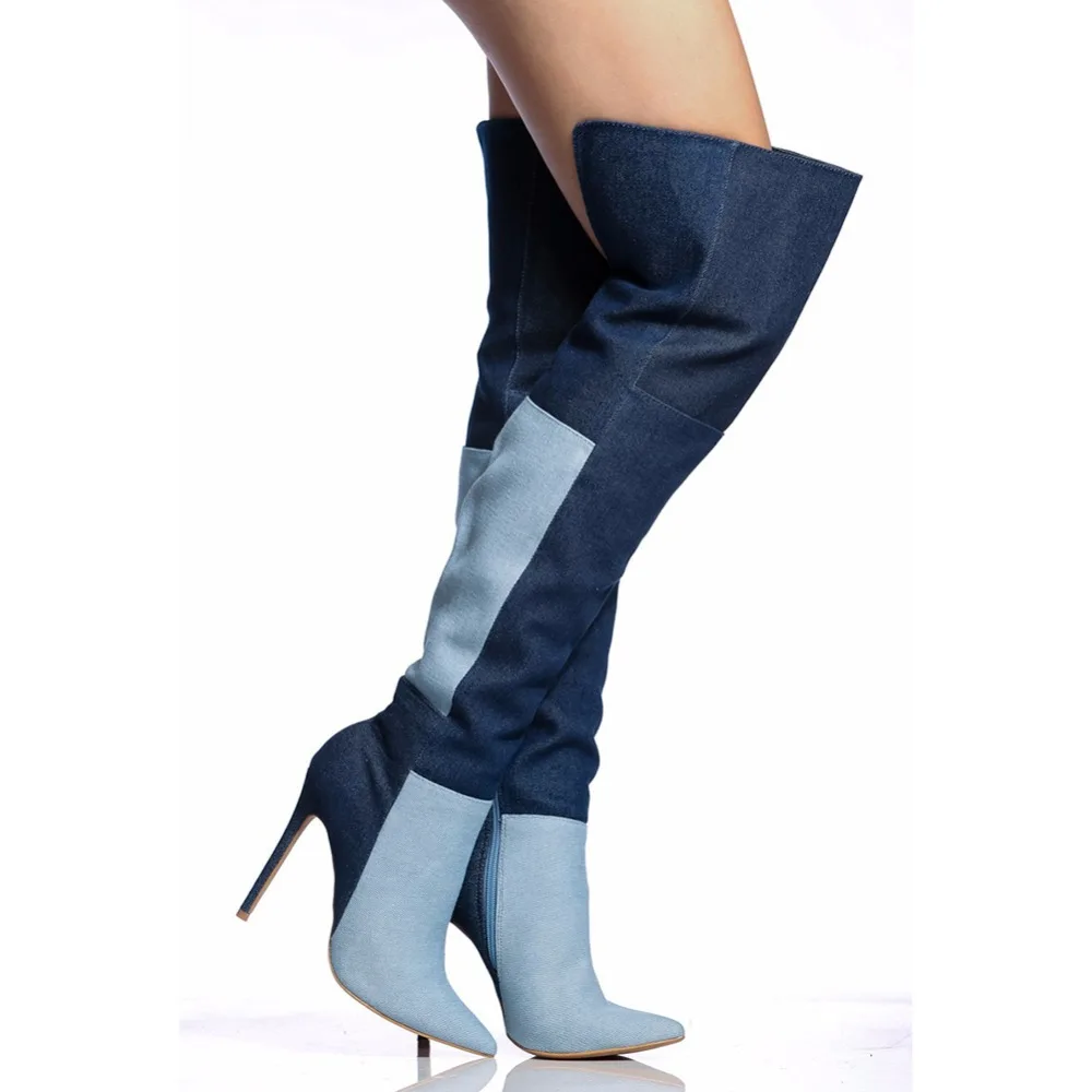 pointy knee high boots