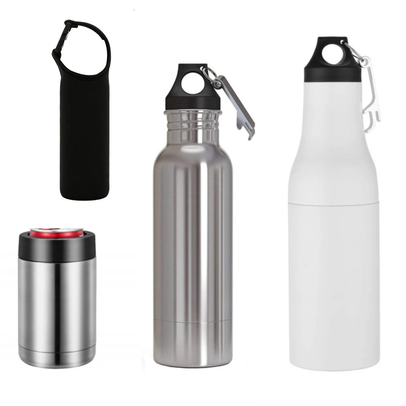 New 12oz Stainless Steel Beer Bottle Insulator Original Double Wall Vacuum Beer Cooler with Opener Beer Bottle Holder Keep Cold