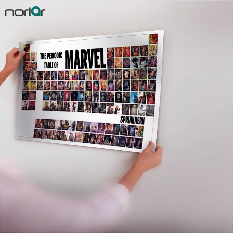 Картина на холсте Настенная картина периодически изображаемый столе Marvel плакат