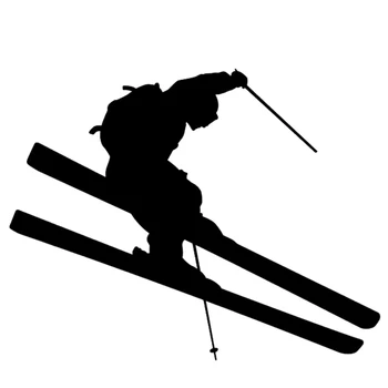 

Brave Jump Ski Skier Skis Graphic Car Sticker For Truck Window SUV Door motorcycles Kayak Vinyl Decal Snow Mountain xin-591