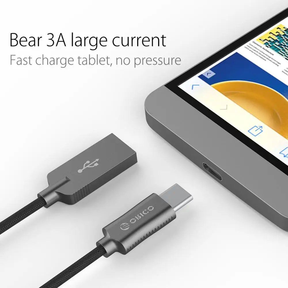 Кабель USB типа C ORICO HCU 3 фута 100 см 2 4 А для быстрой зарядки Huawei|Кабели мобильных