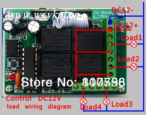 DC 12 В 10A 4-канальный Беспроводной удаленного Управление Лер Управление коммутатор приемник и 2transmitters