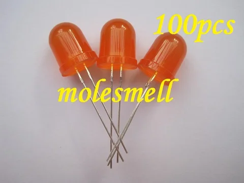 Conduziu a Luz Emissor de Luz Pces Difuso Laranja Lente Alaranjada Redonda Diodo Grande – Angular Leds Alaranjados 100 10mm