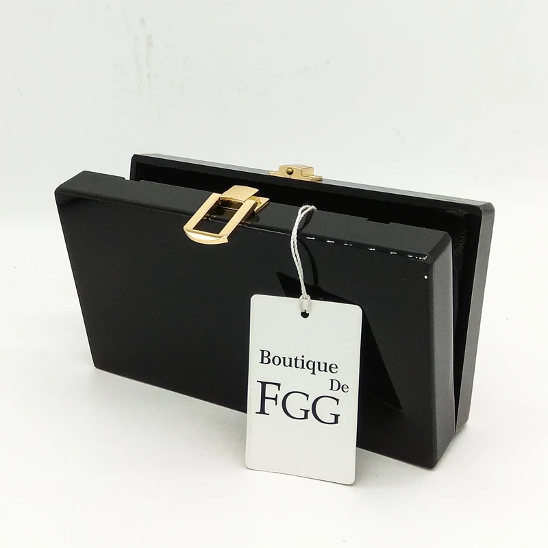 Boutique De FGG Разноцветные Женские акриловая прямоугольная сумочка вечерние сумки жесткий чехол Сумки через плечо на цепочке сумка через плечо