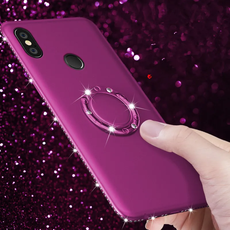Ультратонкий матовый чехол со стразами для Xiaomi Mi 8 Lite 8se A1 A2 MAX3 Redmi 6 Pro 6A Note 4X 5 мягкий