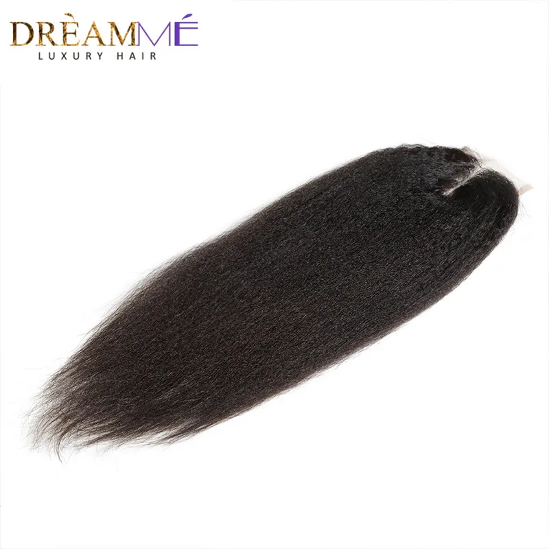 Brazilian kinky straight hair weave bundles with closure 100% human hair  (5)