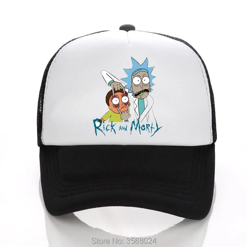 Rick and Morty бейсбольные шляпы, летние сетчатые солнцезащитные очки, черные сетчатые козырьки для путешествий для мальчиков, Взрослые/Детские кепки, бейсболка, Кепка