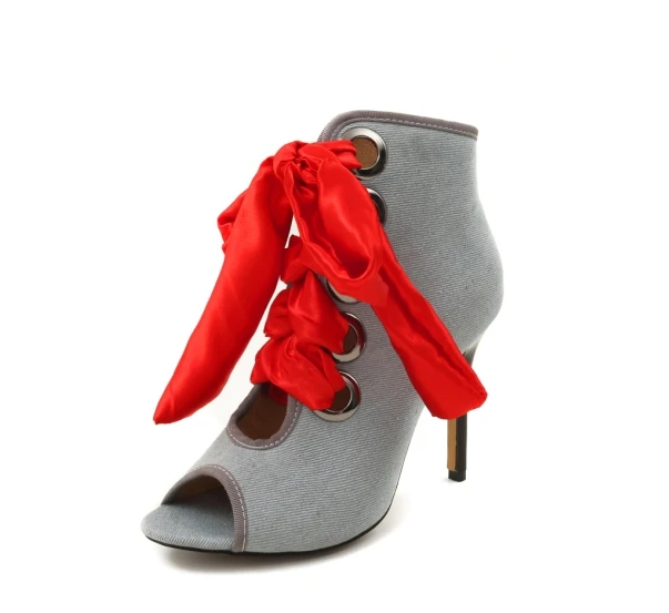 Gladiator Sandals Women Sexy Cross Tied Women Pumps 2018 Summer Denim Supper High Heels Shoes New Casual Office Lady Shoes Woman (7)