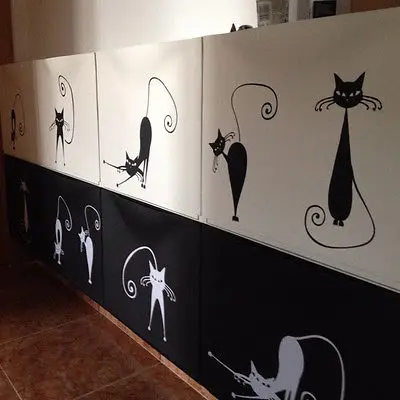 

Cute Cat Vinyl Wall Decal Stickers Room Decoraation Art DIY Abstract Cat House Decor Furniture Stickers