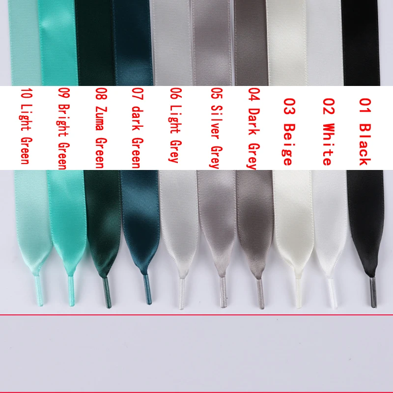 3 Pairs TV With Satin Ribbon Multicolor Lace Smooth Bud Silk Wide Flat Shoelaces Sports Shoes Laces Casual Lace Ribbon 30 colors