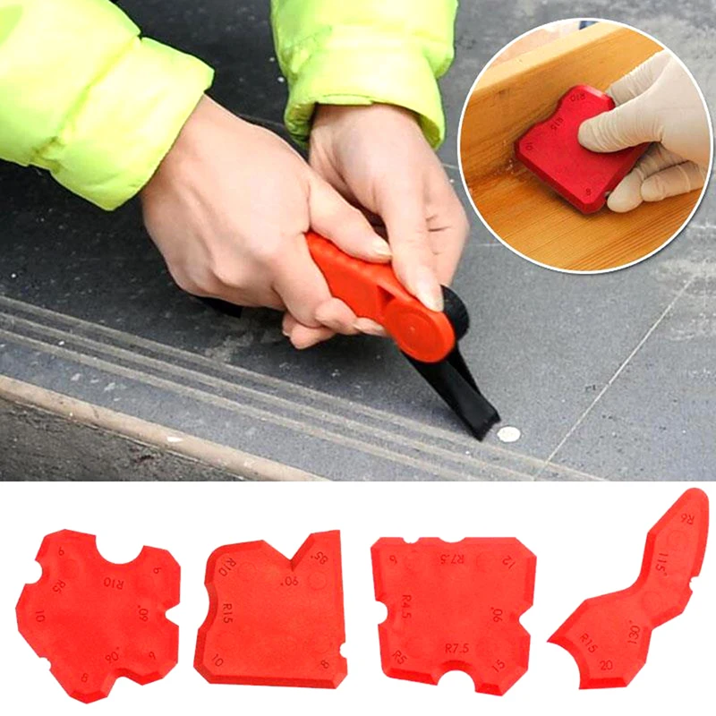 

4pcs/set Silicone Grouts Remover Scraper Floor Cleaner red Caulking Tool Kit Joint Sealant Tile Cleaner Handmade Tools