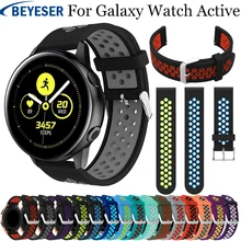 Мягкий силиконовый ремешок для часов samsung Galaxy Watch active, Классический сменный Браслет, ремешок для часов 20 мм, ремешок для часов S2/Спортивные ремни