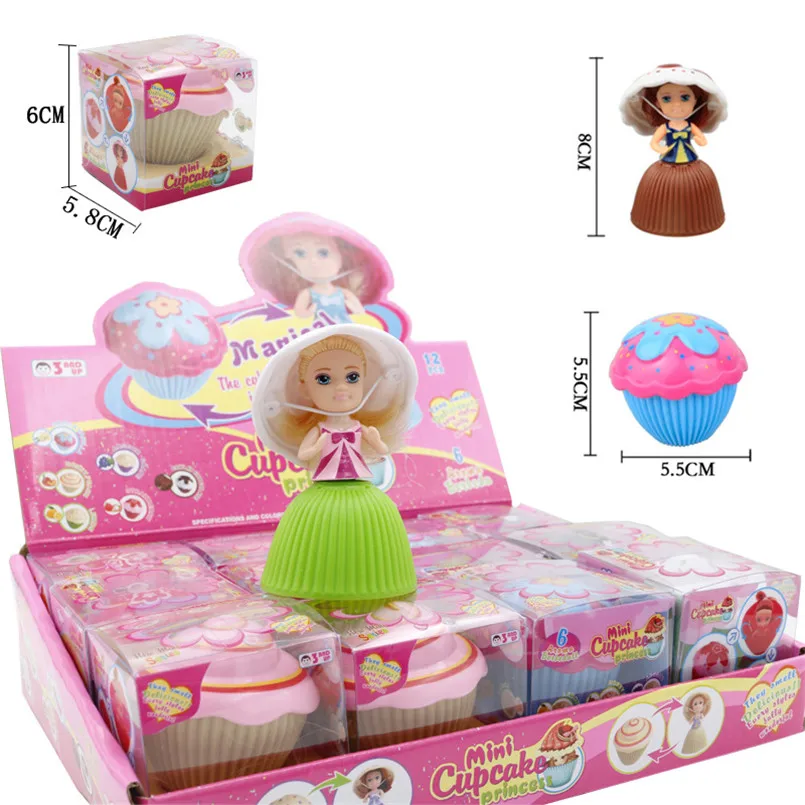 12PCS/set Mini Beautiful Cake Doll Toy Toys For Girls Cupcake Princess Dolls Transformed Deformation Cute Mini Children Kids Toy