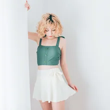 Женский купальник бикини Купальники пуш-ап Рашгард женский раздельный корейский характер подтяжки сексуальная высокая талия юбка животное