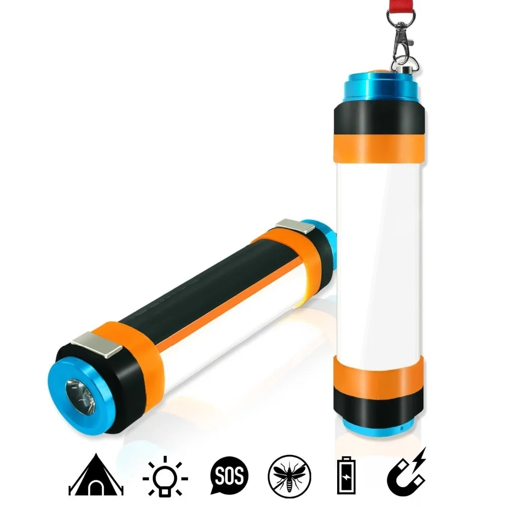 SUNSAVER 1PC Camping Lantern USB Rechargeable LED Camp Lights Multifunctional IP68 Waterproof Portable Outdoor Lanterns | Лампы и