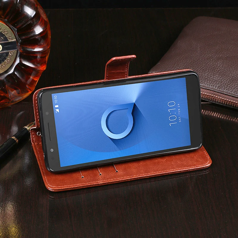 Для Alcatel 1C 2019 чехол модные классические Магнитный Стенд Флип PU кожаные с