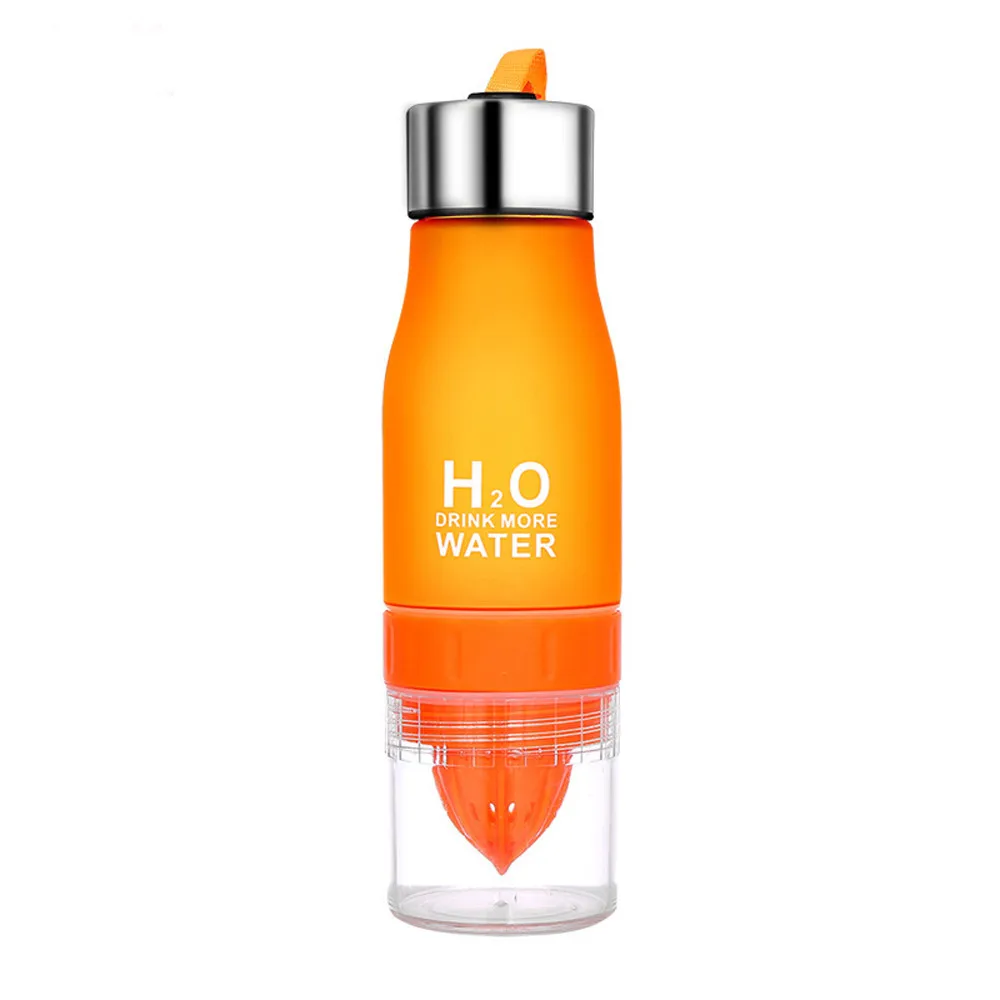 Бутылка для воды 700 мл чайник моя бутылка лимонная чашка бутылка H2O напиток больше воды питьевой велосипед бутылка колба для велосипеда - Цвет: Orange