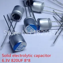 Kapasitor solid, 820uF 6.3v 8 * 8mm 6.3V 820uf grafis Motherboard kapasitor 25PCS …