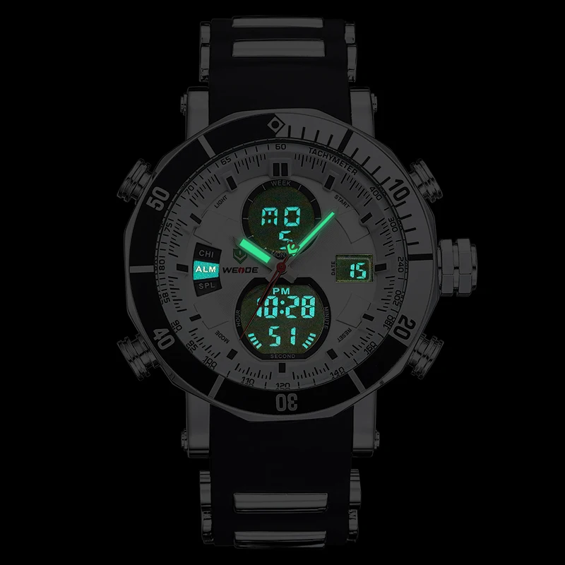  TOP Brand WEIDE Luxury Men Sports Watches Men's Digital Analog Clock Man Army Military Waterproof W