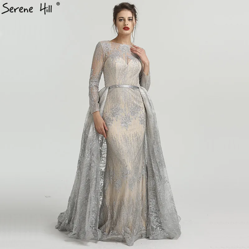 Роскошный блестящий чехол-одежда с длинным рукавом Русалка Вечерние платья модные, пикантные «Джорджо» с «поездом» Вечеринка платье 2019