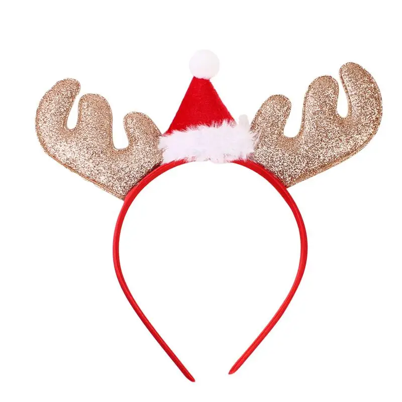 Christmas Headbands Lovely Glitter Santa Headbands Hair Accessory Reindeer Antler Headband Stage