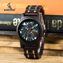 BOBO BIRD мужские деревянные часы роскошные стильные erkek kol saati Week дисплей наручные часы военный хронограф с подарочной коробкой V-R17