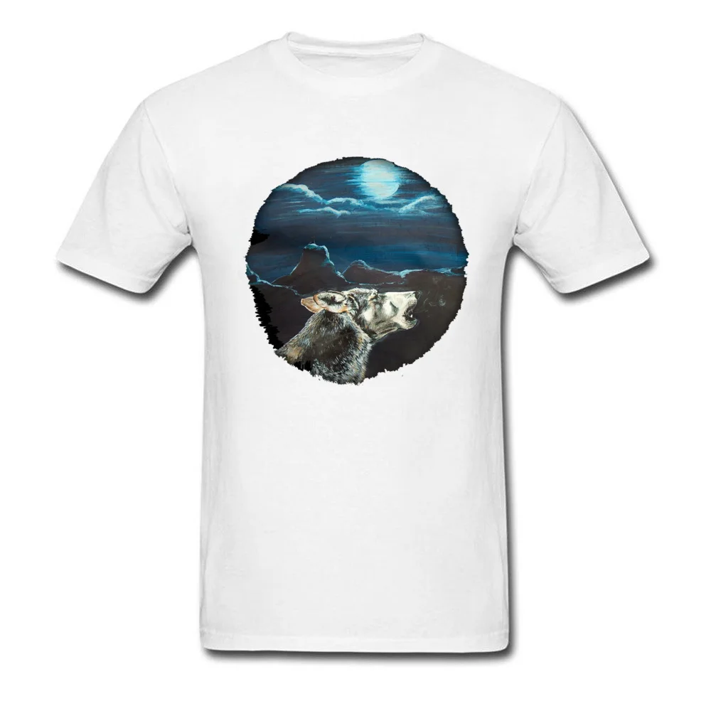 Moon of the Wolf Crewneck T Shirt Summer Fall Tops & Tees Short Sleeve Cheap All Cotton Print Tees Gift Youth Top Quality Moon of the Wolf white