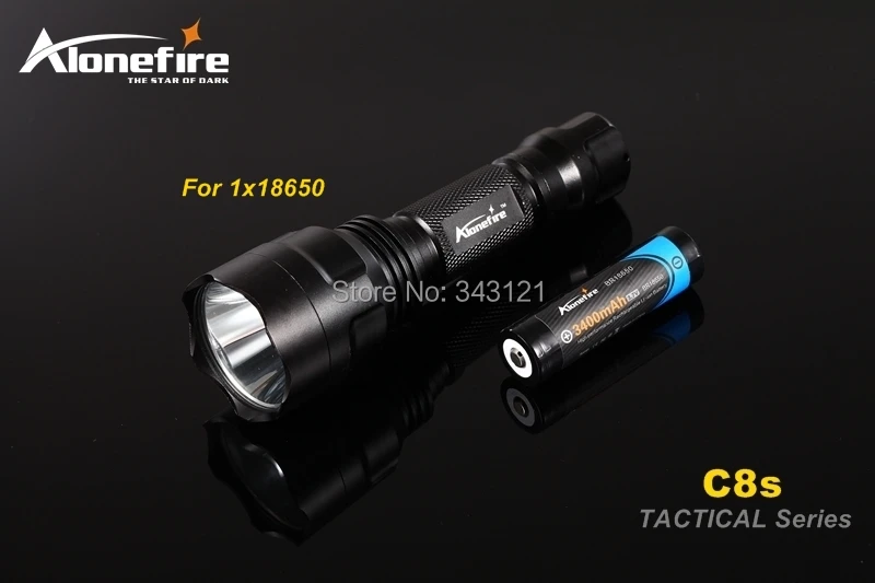 AloneFire Тактический светильник C8 CREE XM-L2 U3 светодиодный фонарь страйкбол прицел ружья светильник 18650 перезаряжаемая батарея