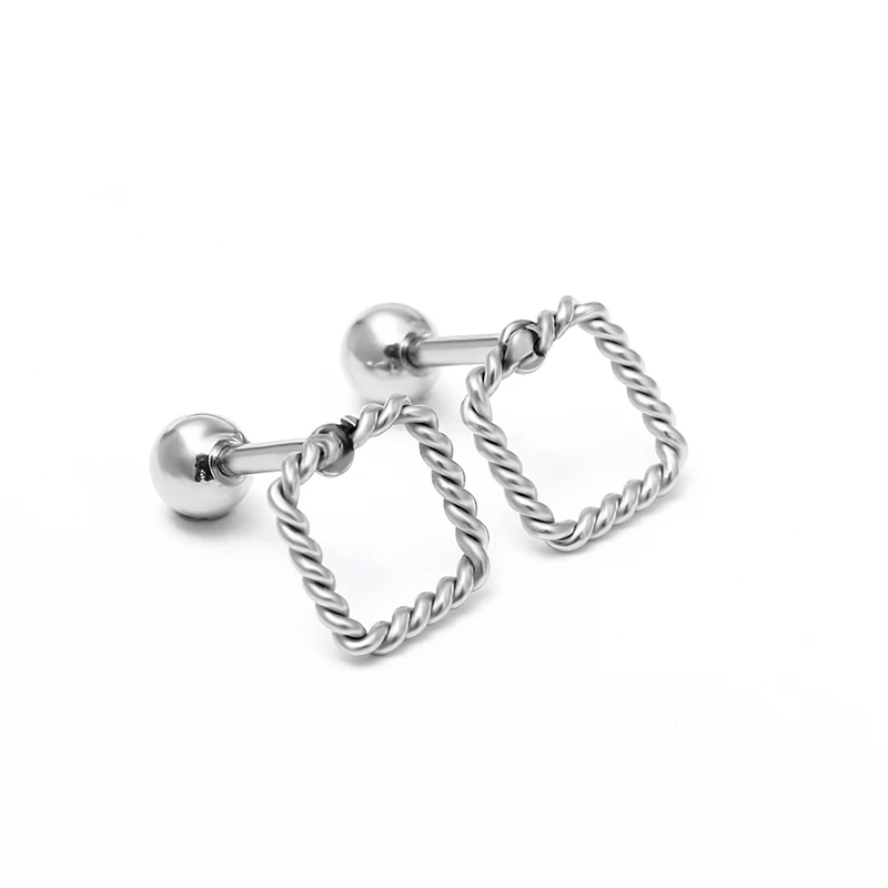 

Titanium Steel Square Earrings not fade For Man and Women