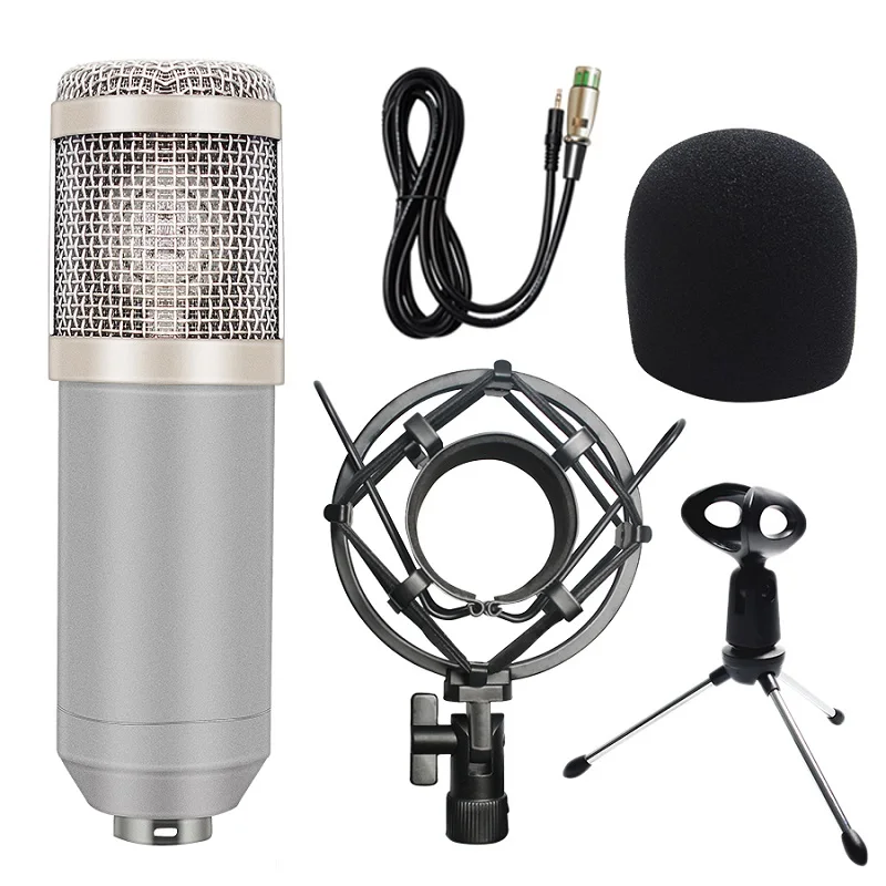 BM800 конденсаторный микрофон звукозапись караоке микрофон для компьютера+ амортизационная Опора+ пенопластовая крышка+ кабель как BM 800 Студийный микрофон