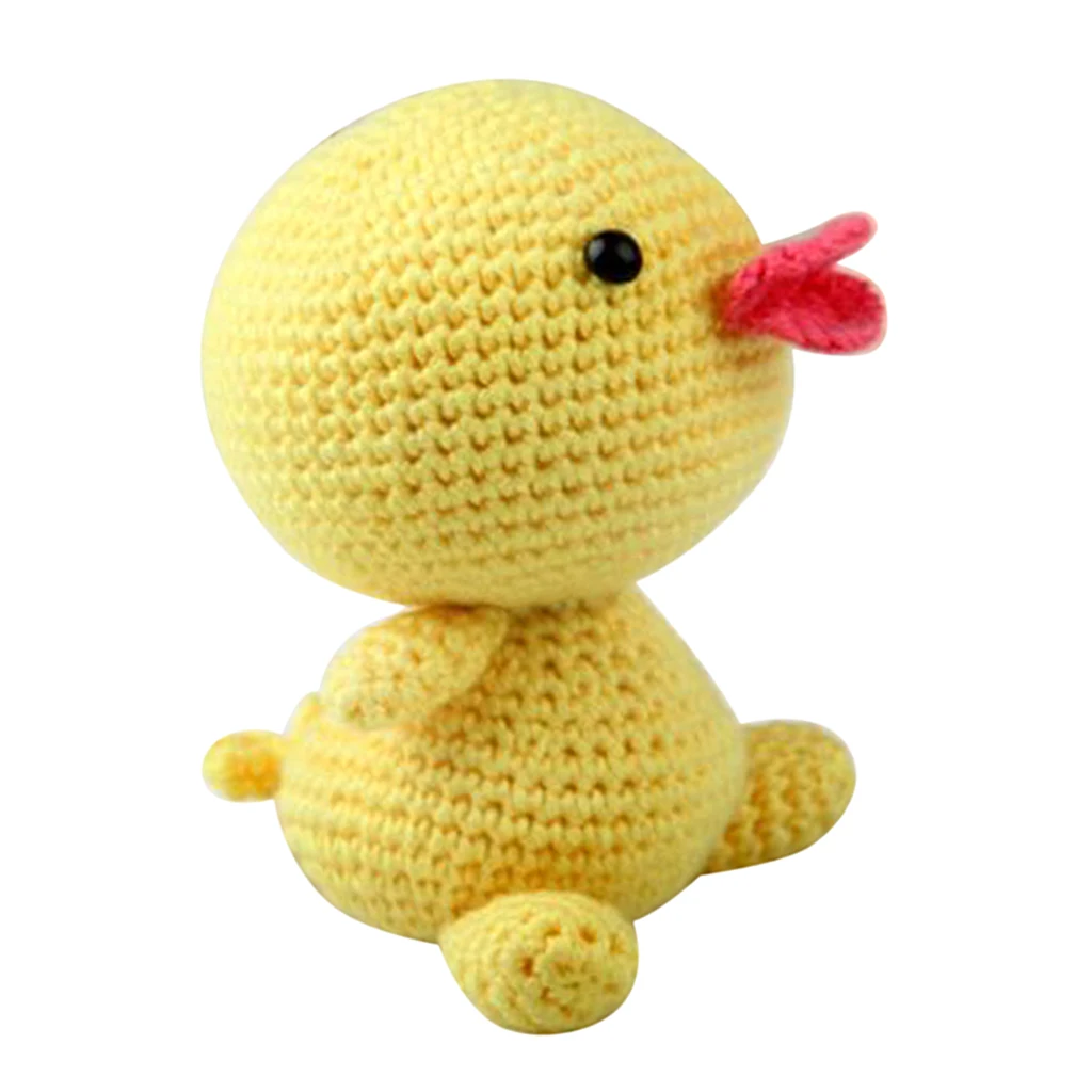 Creative DIY Yellow Duck Doll Crochet Kit Sewing Material Package for Kids Adults Crochet Lovers
