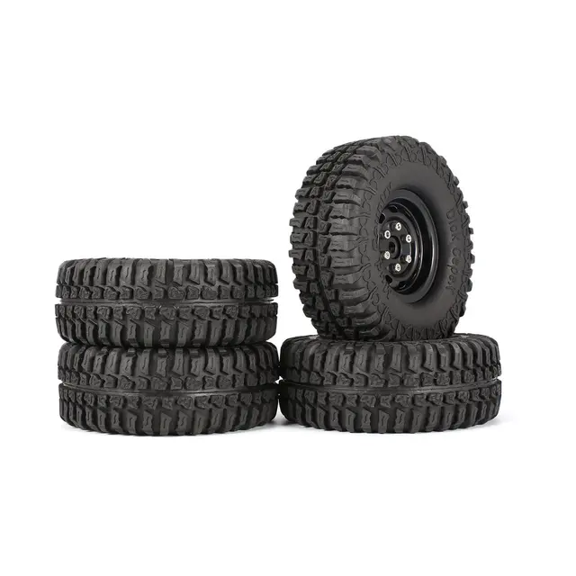 Best Price 4Pcs AX-3020 1.9 Inch 110mm Rubber Tires Tire with Metal Wheel Rim Set for 1/10 Traxxas TRX-4 SCX10 RC4D90 RC Crawler Car Parts