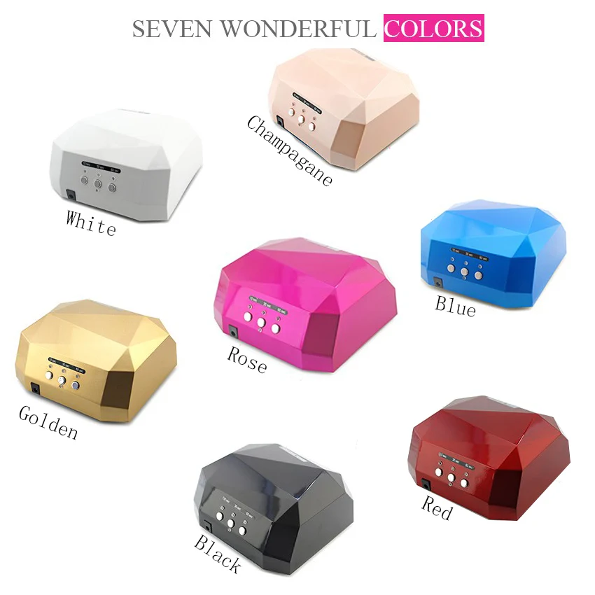 Kopen 36W LED CCFL UV Nagel Droger Diamant Vorm Curing Lamp Machine Voor UV Gel Nagellak